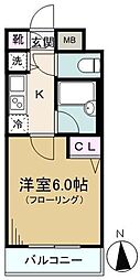 ParkWell早稲田弐番館 1Kの間取図画像