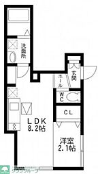 ラプティートヴィラ神楽坂 1LDKの間取図画像