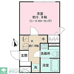 MAISONDEGRUE 1Kの間取図画像