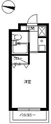 スカイコート高田馬場 1Kの間取図画像