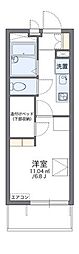 シェモア3 1Kの間取図画像