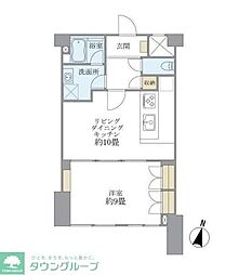 東建ニューハイツ市ヶ谷 1LDKの間取図画像