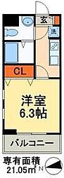 プライムアーバン神楽坂 1Kの間取図画像