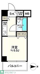 菱和パレス飯田橋 1Kの間取図画像