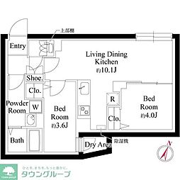 エルファーロ西新宿五丁目III 2LDKの間取図画像