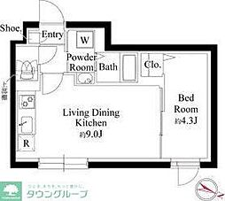エルファーロ西新宿五丁目III 1LDKの間取図画像