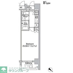 レジディア市ヶ谷2 1Kの間取図画像