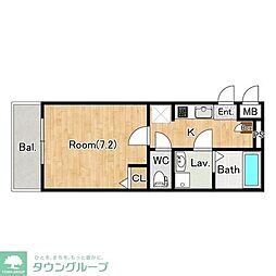 ジーメゾン天王台ウエスト 3階1Kの間取り