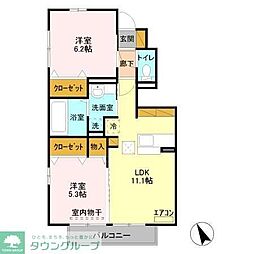 オリオン 2LDKの間取図画像