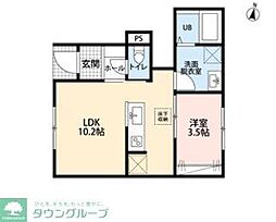 吉川市大字保アパート 1LDKの間取図画像