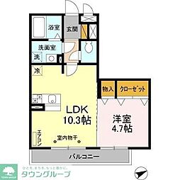 アルシュ川 1LDKの間取図画像