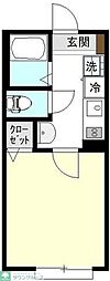 ルミエール六実 1Kの間取図画像