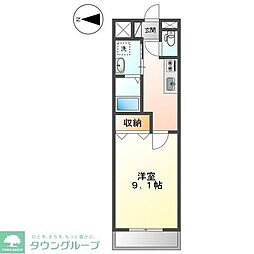 メープルガーデン 1Kの間取図画像