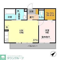 イルソーレ吉川美南ポルポラ 1LDKの間取図画像