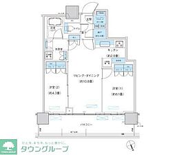パークシティ柏の葉キャンパスザ・ゲートタワーウエスト 2LDKの間取図画像