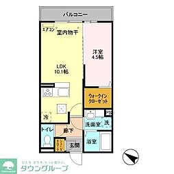 コンフォールドミール北松戸 1LDKの間取図画像