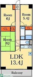 メゾンイソップ新松戸 2LDKの間取図画像