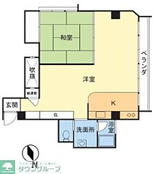 北松戸マンション 1LDKの間取図画像