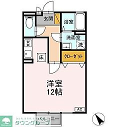 クレールコート ワンルームの間取図画像