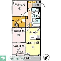 アミティエY 3LDKの間取図画像