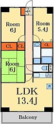メゾンイソップ新松戸 3LDKの間取図画像