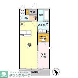 ヘリオス吉川美南ガイア 1LDKの間取図画像