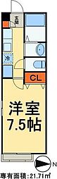 リビエラ 1Kの間取図画像