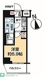 ヴァローレ松戸フィーロ 1Kの間取図画像