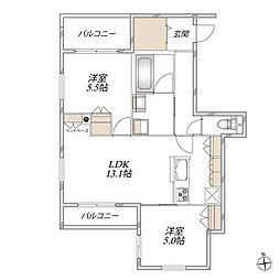 グレイスドミール菅野 2LDKの間取図画像