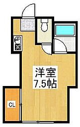ワカナコーポ ワンルームの間取図画像