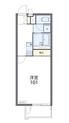 レオネクストレグルス 1階1Kの間取り