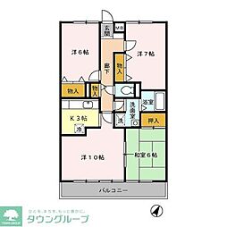 ブライトンパーク 4Kの間取図画像