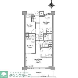 コンフォリア・リヴ八坂富士見 7階3LDKの間取り