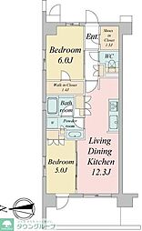 トラープランド蒼麗館 6階2LDKの間取り