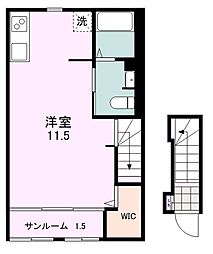 コート369 2階1Kの間取り