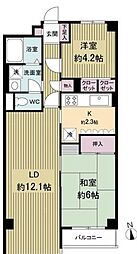 パレ武蔵小金井 2LDKの間取図画像