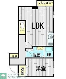 メゾンピレネ 1LDKの間取図画像