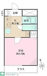 グリーンタウンNo.5 1Kの間取図画像