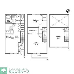 ソレイユ A棟 2LDKの間取図画像