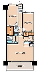 ロイヤルパークス花小金井 2LDKの間取図画像