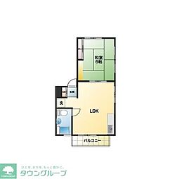 ルシェール東村山 1LDKの間取図画像