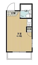 パステル鷹の台 ワンルームの間取図画像
