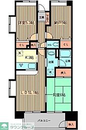 サンハイク7東小金井 2SLDKの間取図画像