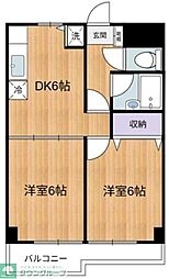 篠宮ビルコーポフローラ 2DKの間取図画像