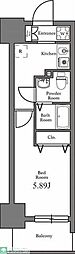 N-stageKumegawa 1Kの間取図画像