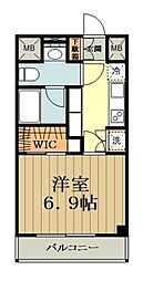 ドゥーエ武蔵小金井 1Kの間取図画像