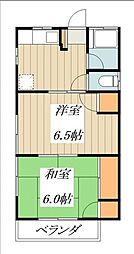 ハウスアキラ 2DKの間取図画像