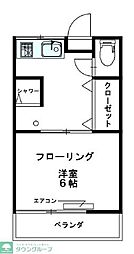 小澤荘 1Kの間取図画像