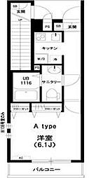 レジデンス小金井 1Kの間取図画像