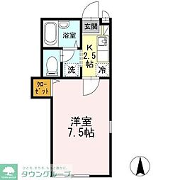 ベガ武蔵野 1Kの間取図画像